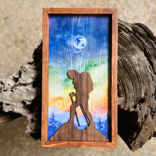 Rainbow Moon Hiker, Framed Fine Art Print